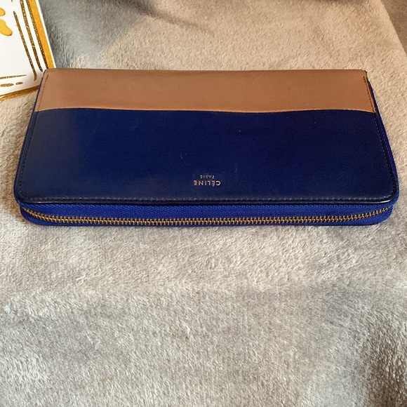 đź’™CELINEđź’™Colorblock Leather Zip Wallet with COA/EUC - Picture 7 of 12